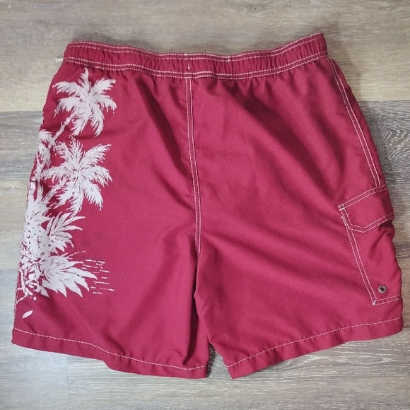 Caribbean Joe Red and White Board Shorts Tropical Design - Picture 3 of 4